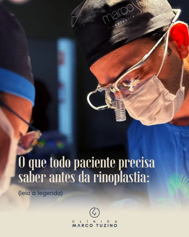Se você pensa em mudar o seu nariz, você precisa saber que:
Não é só estética. A rinoplastia pode melhorar também sua respiração e qualidade de vida. 

▶️Cada nariz é único. Copiar algum famoso pode te frustrar, o ideal é realçar a sua beleza natural.

▶️A recuperação exige paciência. O resultado final aparece com o tempo, e vale cada dia de espera.

▶️O pós-operatório é tão importante quanto a cirurgia. Seguir as orientações médicas faz toda a diferença no resultado.

Vamos em busca da melhor versão do seu nariz!

Agende sua avaliação e tire todas as suas dúvidas.

#DrMarcoTuzino #Rinoplastia #Naturalidade